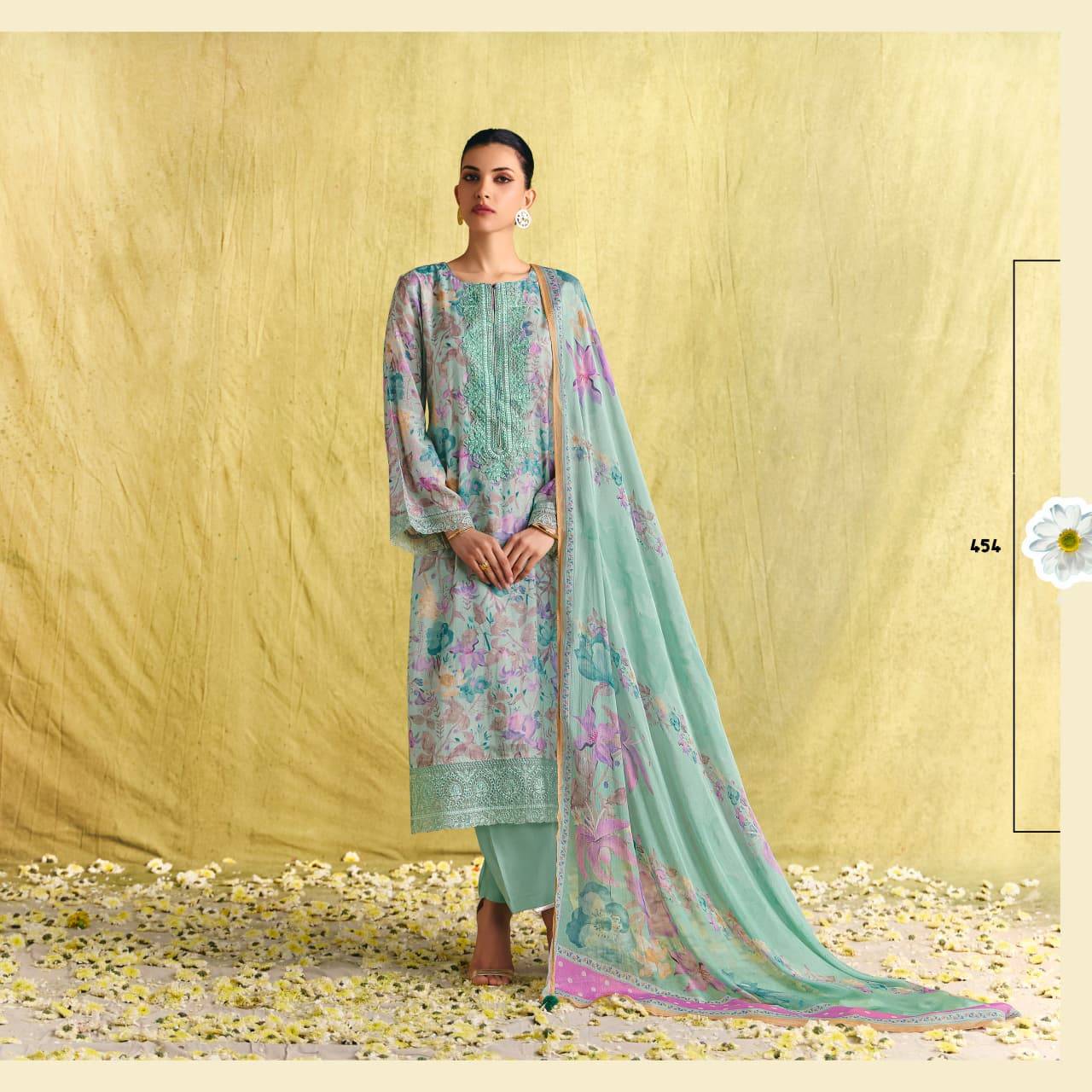 NAGMA By KIMORA SUIT 451 To 454 Series Indian Traditional Wear Pure Muslin dresses At Wholesale Price